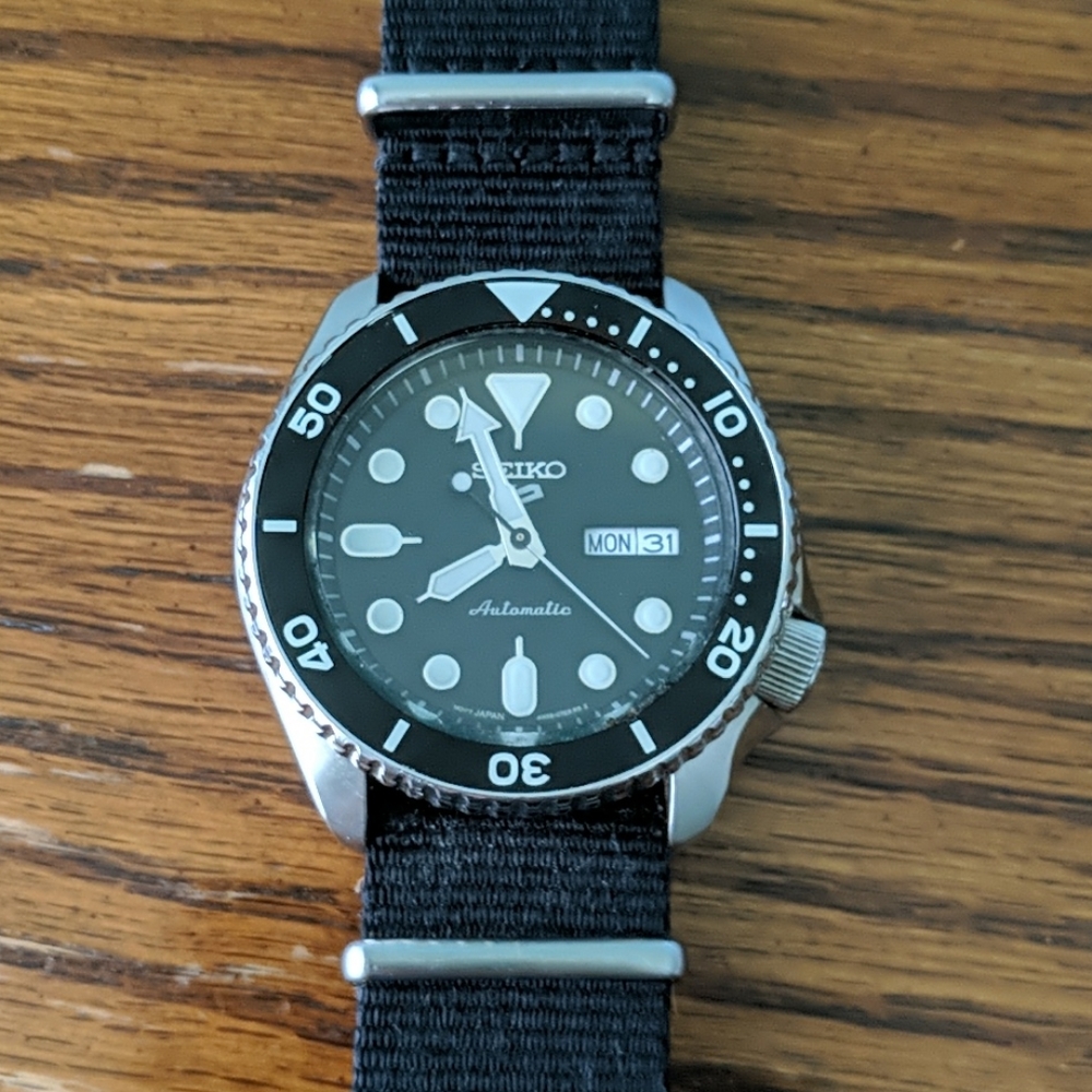 Seiko 5 Sport Black NATO Automatic Watch
